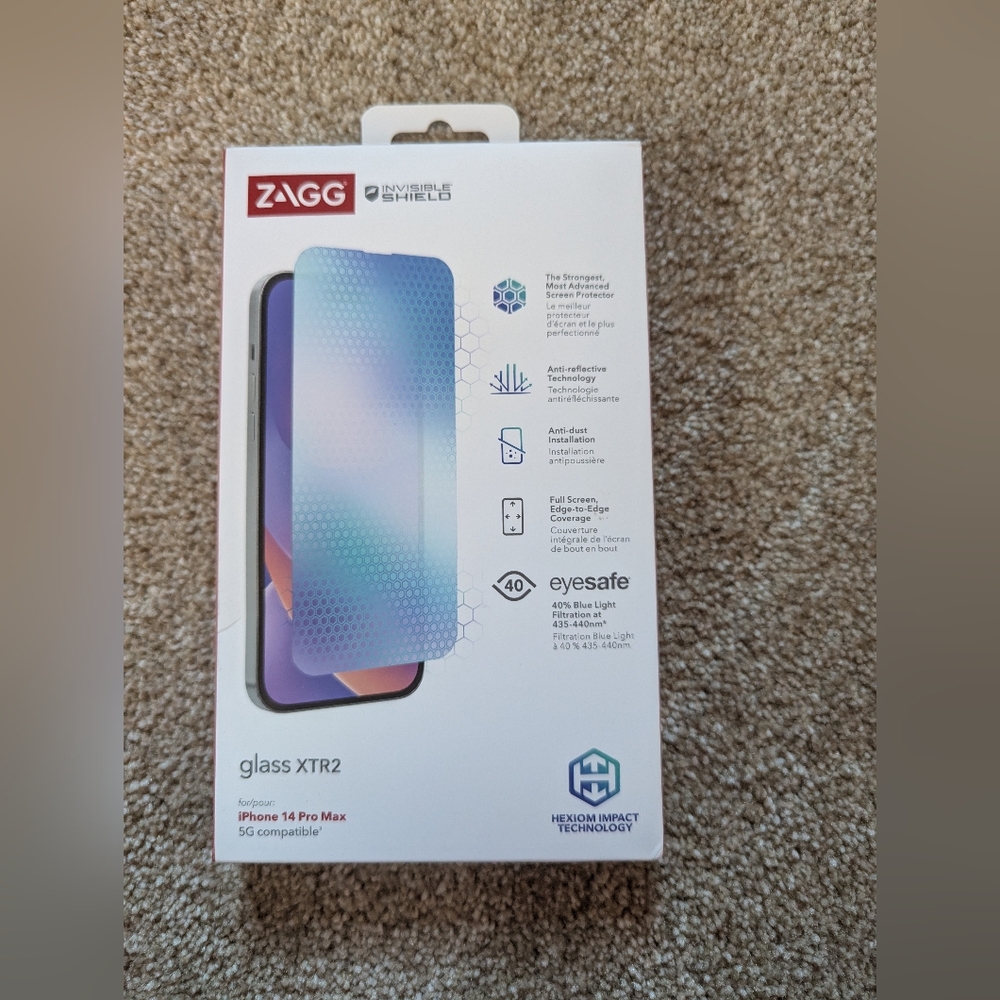 NIB Zagg Invisible Shield Glass XTR2 for iPhone 14 Pro Max 5G Compatible